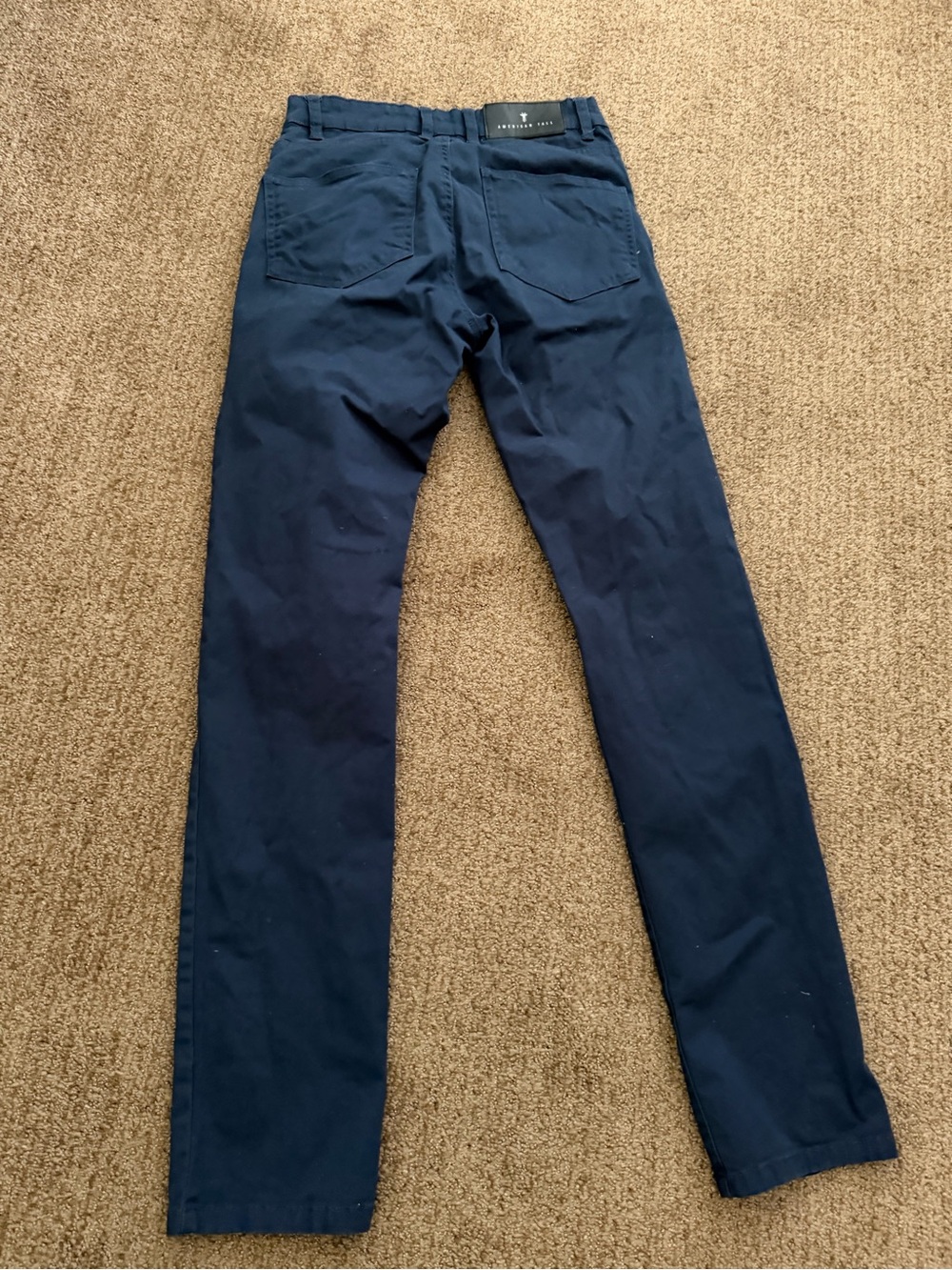 Navy Straight-Leg Pants